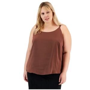 Bar III Gaucho Brown Scoop Neck Camisole Tank Top Size 3X New